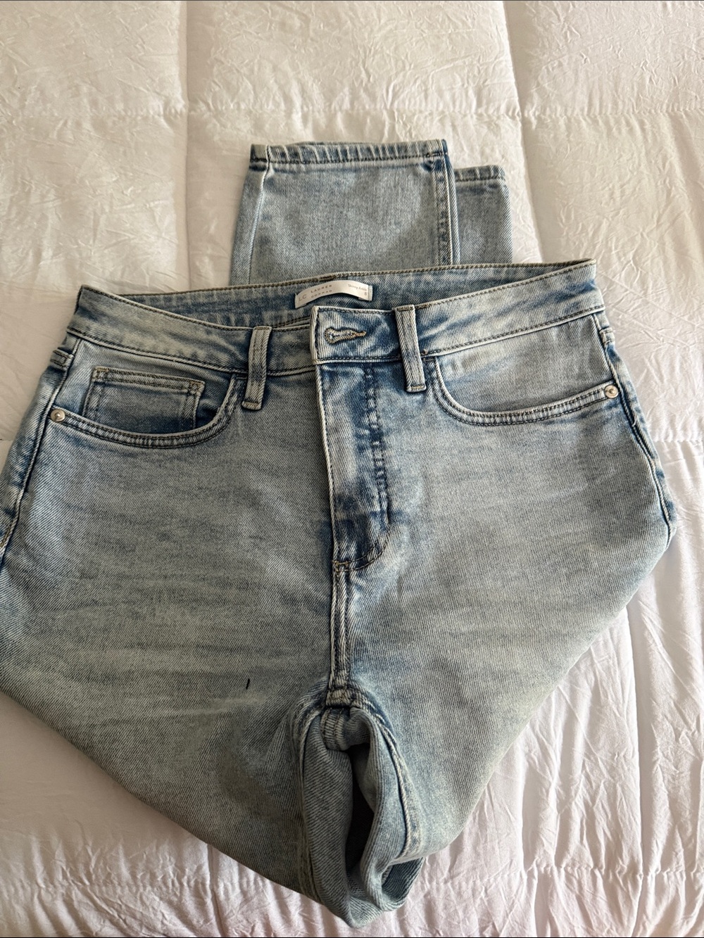 LC Lauren Conrad Washed Light Blue High-Rise Jeans